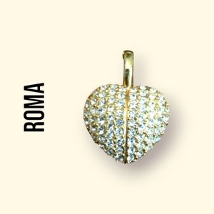 ❣️ Roma | Rare Gold Tone and Rhinestones Heart Pendant